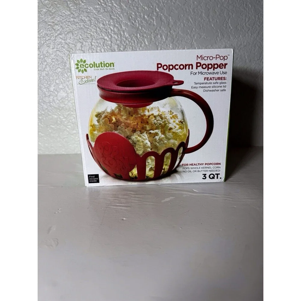 Ecolution Micro-Pop 3 Quart Microwave Popcorn Popper - Red